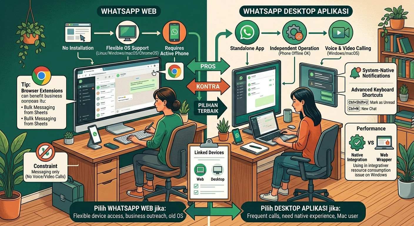 Perbedaan WhatsApp Web dan Aplikasi Desktop Mana yang Lebih Baik